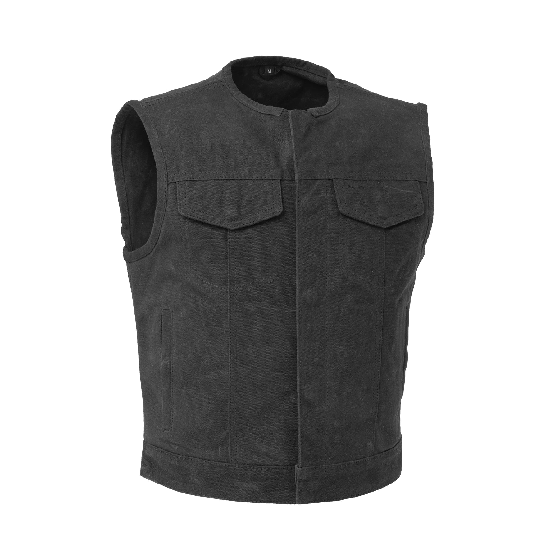 Lowside - Waxed Men's Motorcycle Canvas Vest Men's Canvas Vests Vests Black S