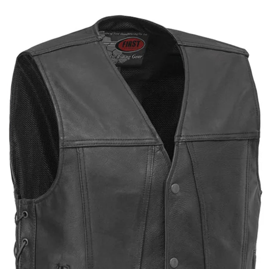 Gambler Men's Motorcycle Leather Vest Men's Leather Vest Vests