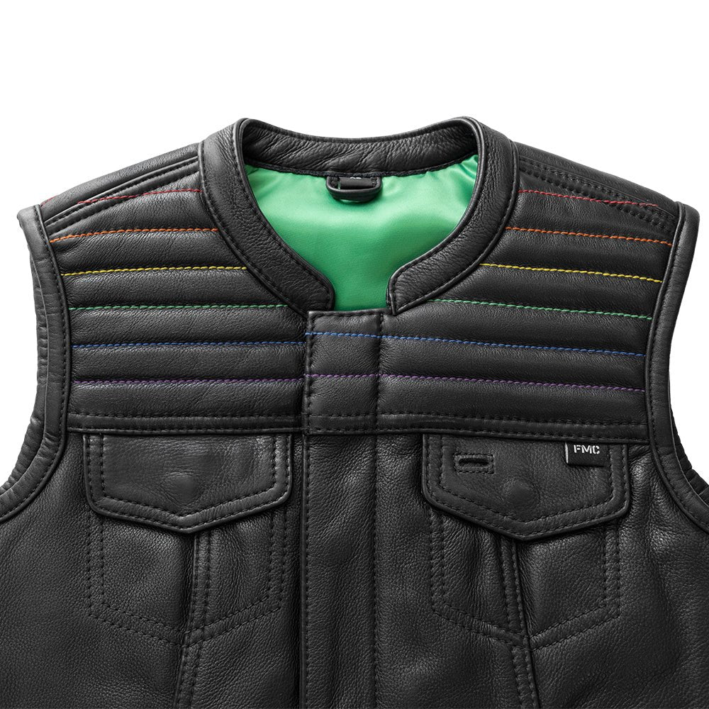 Garland Women's Club Style Motorcycle Leather Vest - Limited Edition Factory Customs First Manufacturing Company