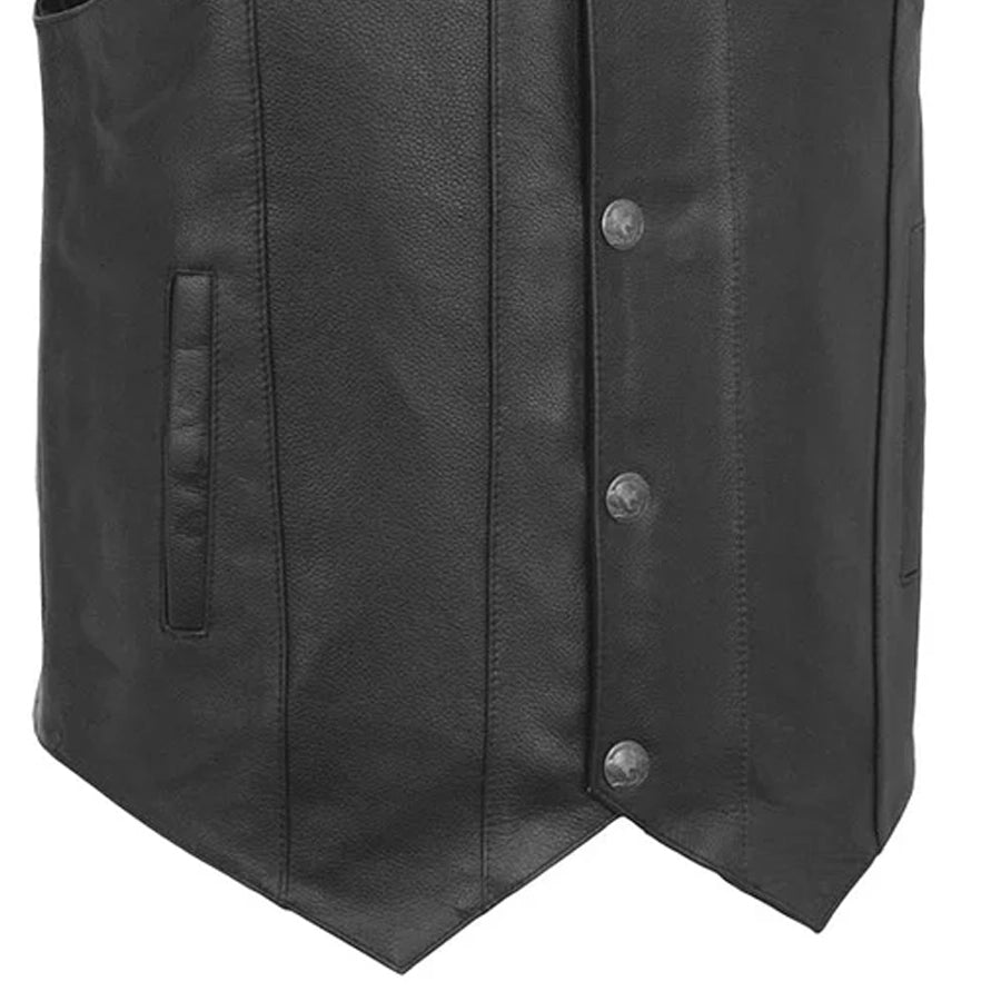 Gun Runner Men's Motorcycle Western Style Leather Vest Men's Leather Vest Vests