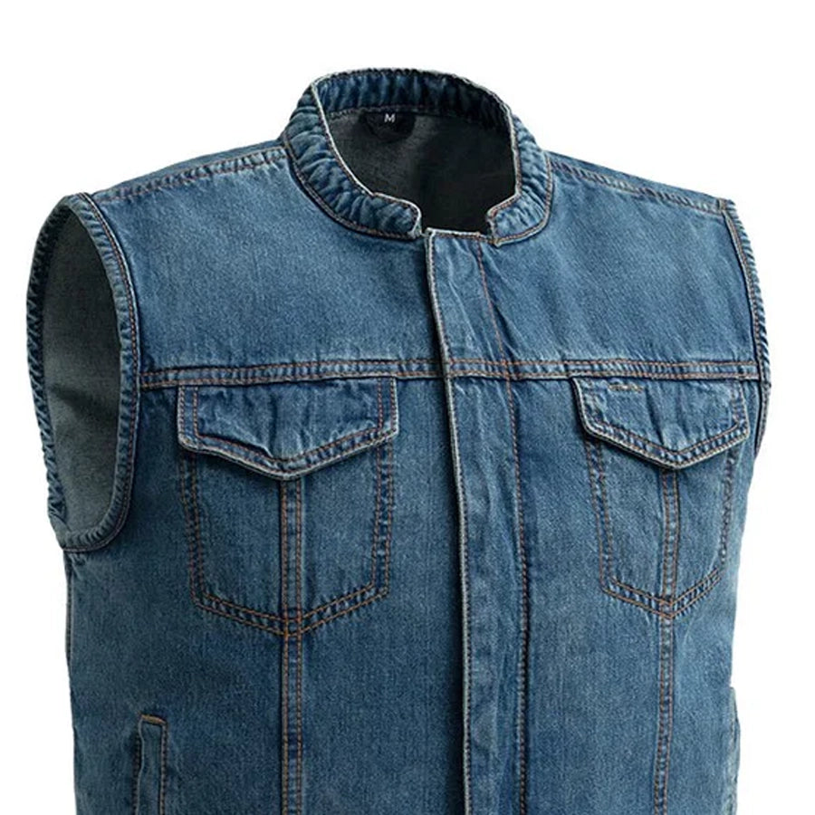 Havoc Men's Denim Motorcycle Vest Men's Denim Vest Vests