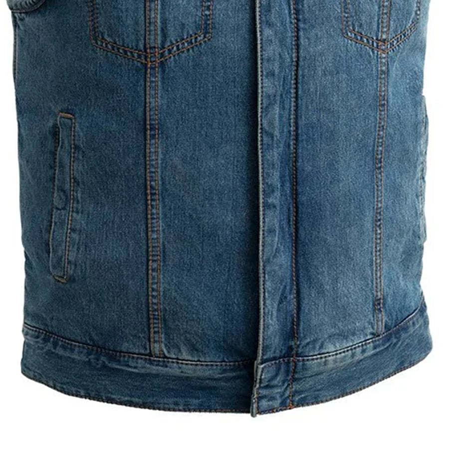 Havoc Men's Denim Motorcycle Vest Men's Denim Vest Vests