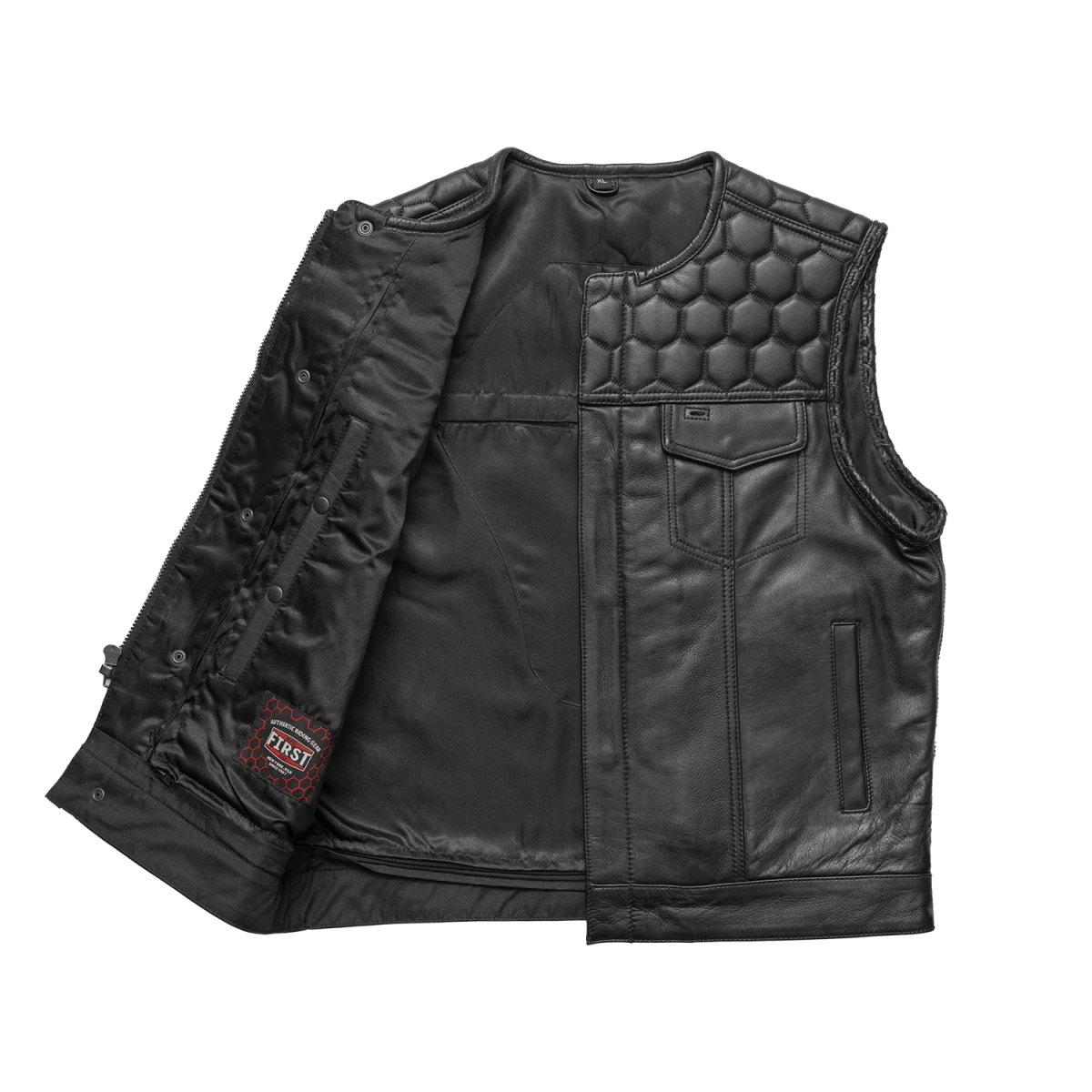 Hornet Men's Club Style Leather Vest Men's Leather Vest Vests