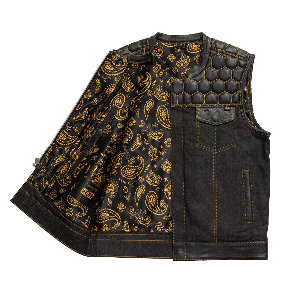 Hornet - Men's Denim Motorcycle Vest - Limited Edition Factory Customs First Manufacturing Company