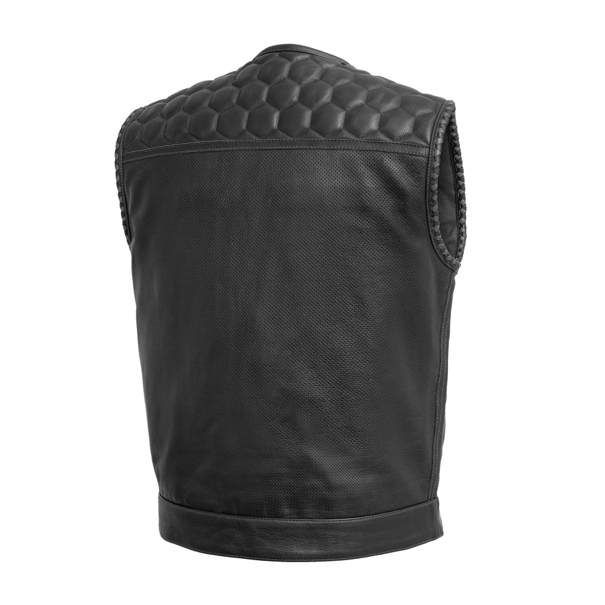 Hornet Perforated Men's Club Style Leather Vest Men's Perforated Leather Vest Vests