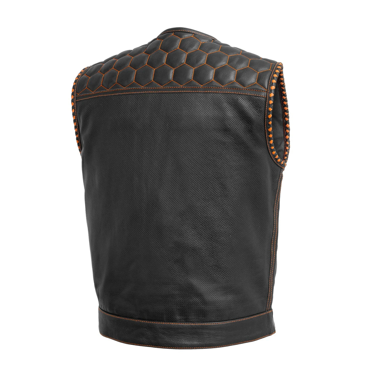 Hornet Perforated Men's Club Style Leather Vest Men's Perforated Leather Vest Vests