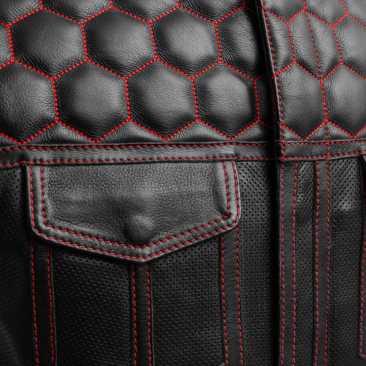Hornet Perforated Men's Club Style Leather Vest Men's Perforated Leather Vest Vests