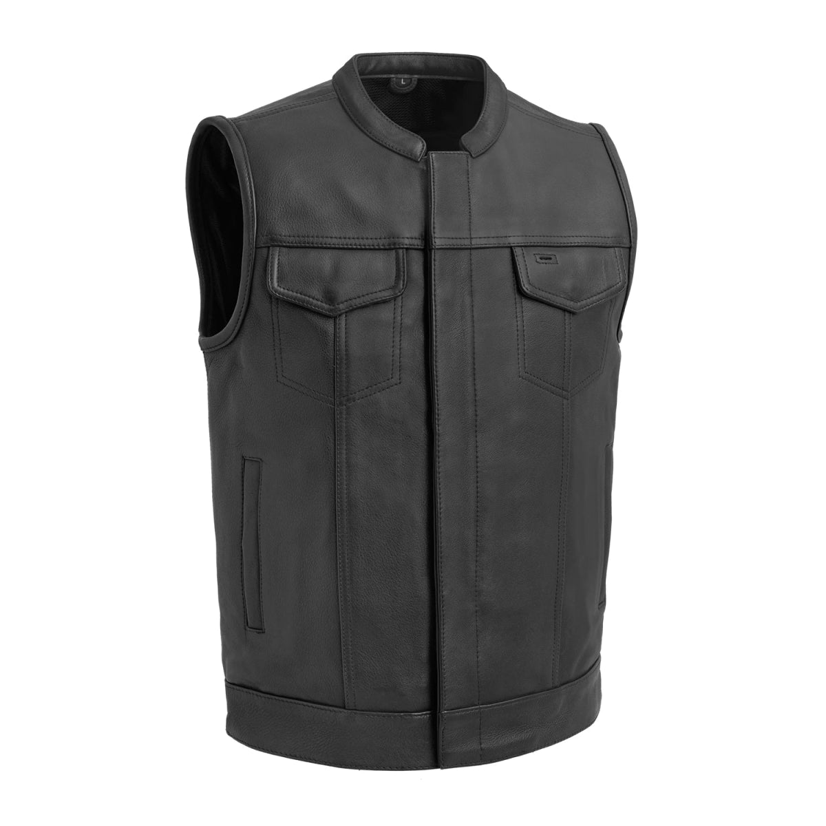 Hotshot Men's Motorcycle Leather Vest Men's Leather Vest Vests Black S