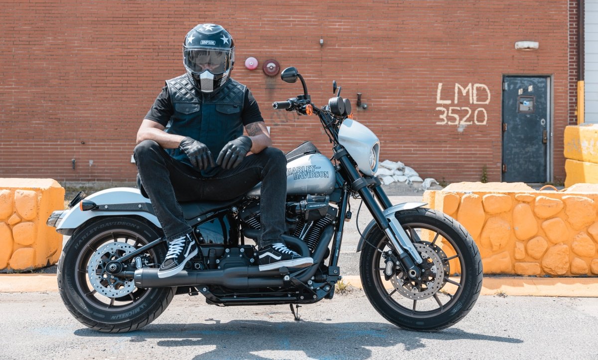 Hunt Club Motorcycle Leather Canvas Vest Blue Men's Canvas Vests Vests