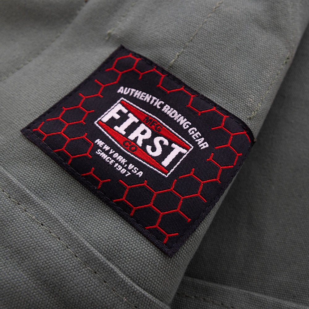 Hunt Club Motorcycle Leather Canvas Vest Green Men's Canvas Vests Vests