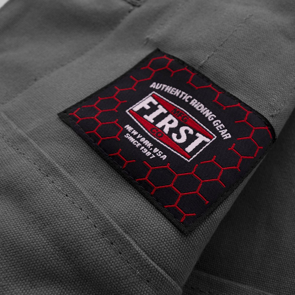 Hunt Club Motorcycle Leather Canvas Vest Grey Men's Canvas Vests Vests