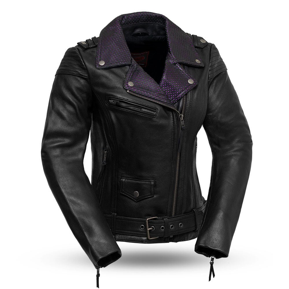 Women’s Leather Jacket good with Fur Vest XS