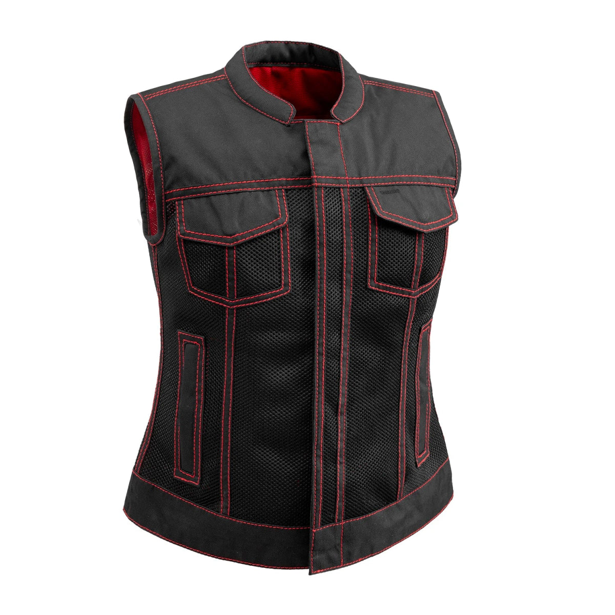 Jessica Moto Mesh Women's Motorcycle Vest Women's Moto Mesh Vest Vests Black Red XS