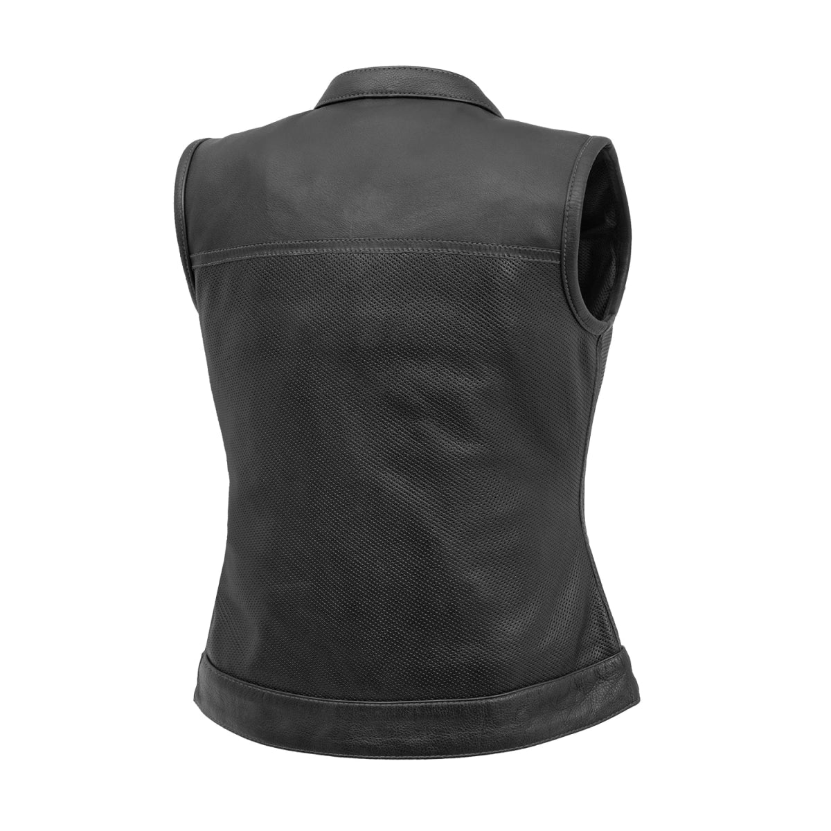Jessica Perforated Women's Motorcycle Leather Vest Women's Perforated Leather Vest Vests