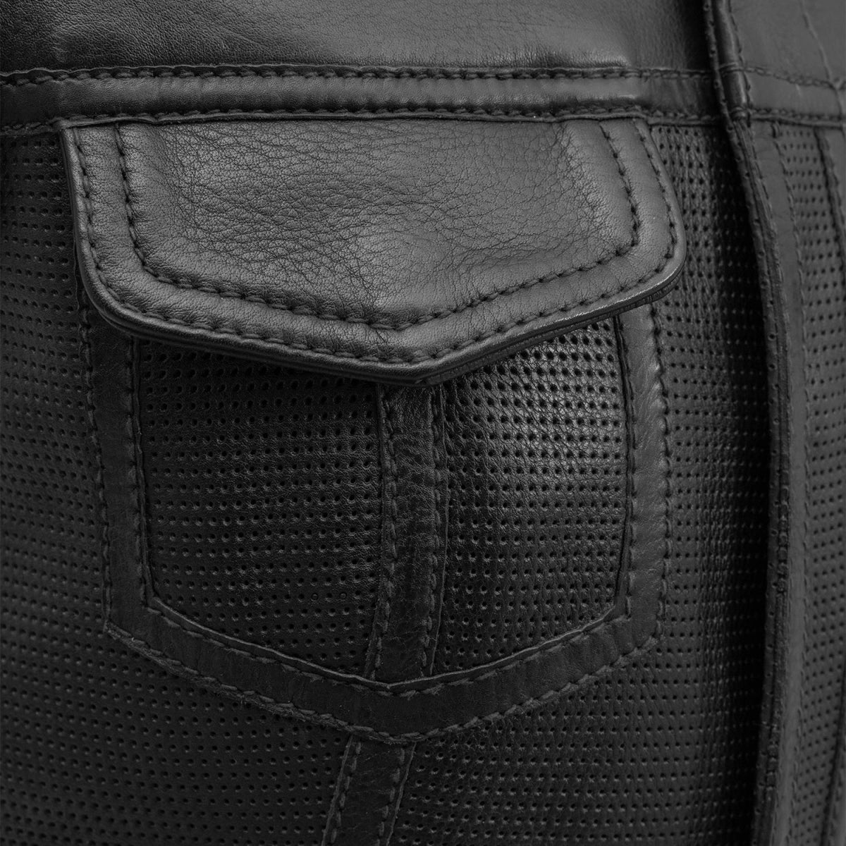 Jessica Perforated Women's Motorcycle Leather Vest Red and Grey Women's Perforated Leather Vest Vests