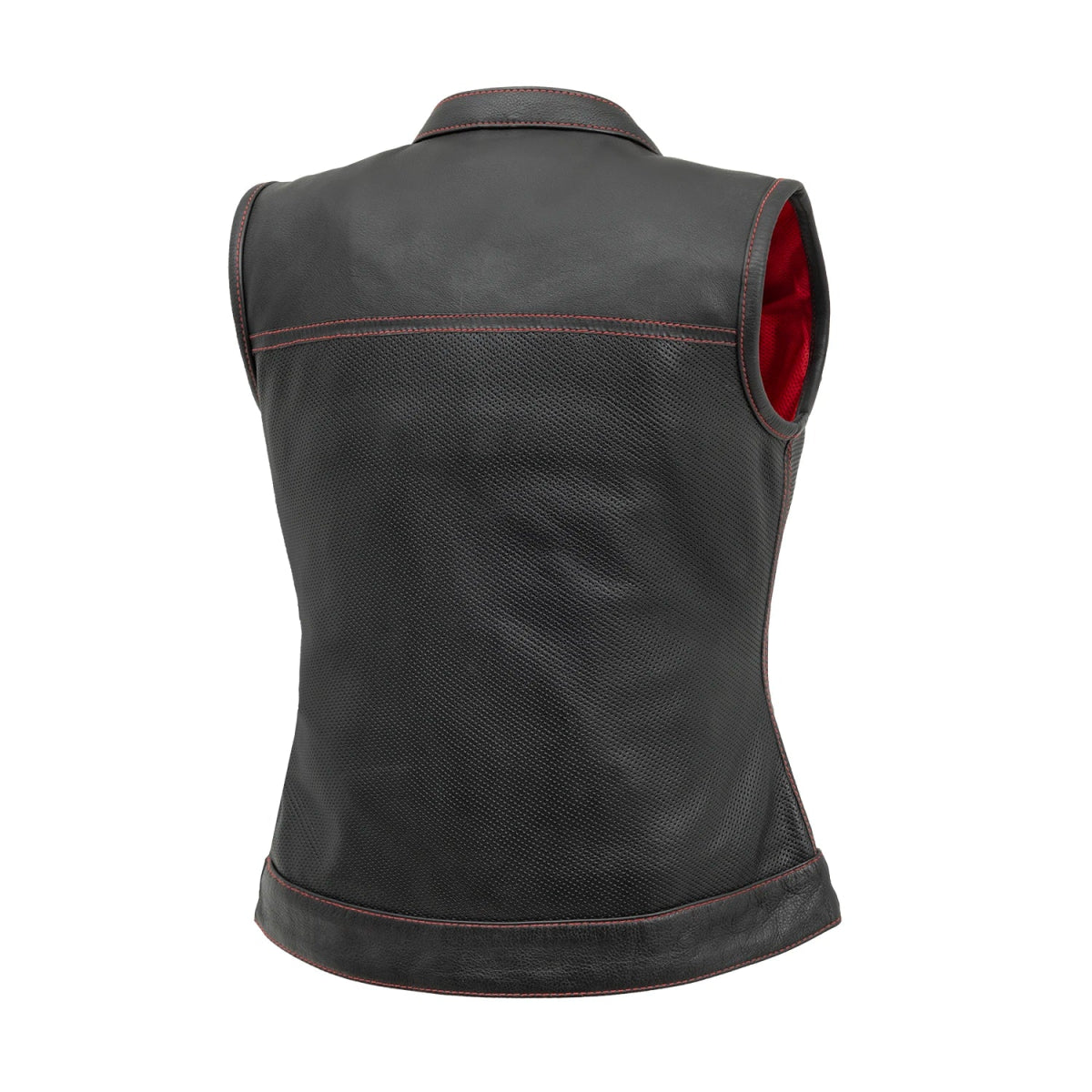 Jessica Perforated Women's Motorcycle Leather Vest Women's Perforated Leather Vest Vests