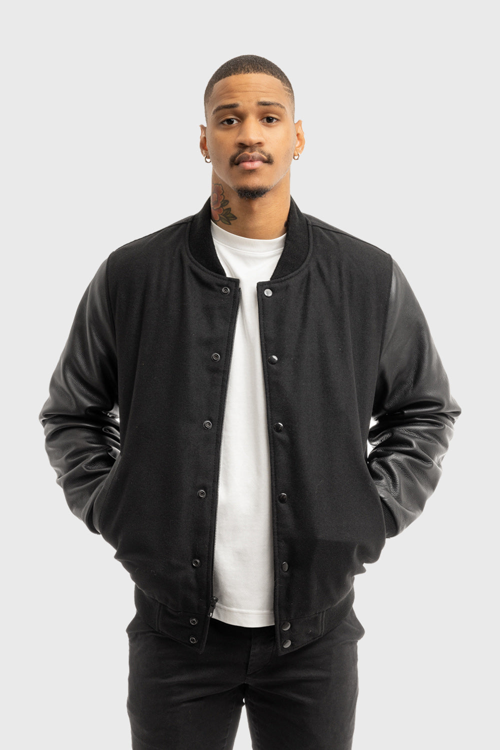 Jude Men's Varsity Jacket Men's Varsity Jacket FMCo Black Black XS