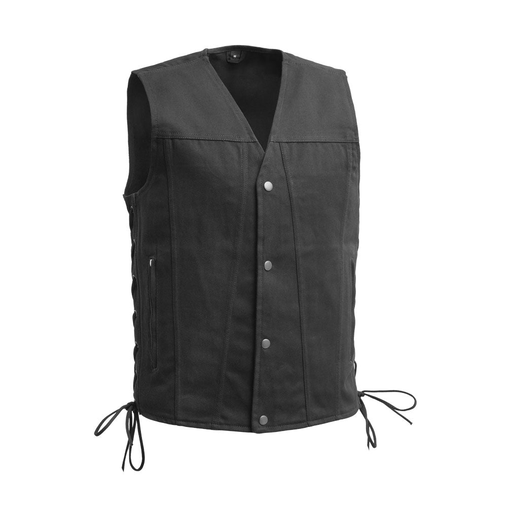 Lone Star Men's Motorcycle Twill Vest Men's Twill Vest Vests Black S