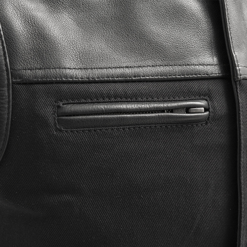 Lowrider Men's Motorcycle Leather/Twill Vest Men's Leather/Twill Vest Vests