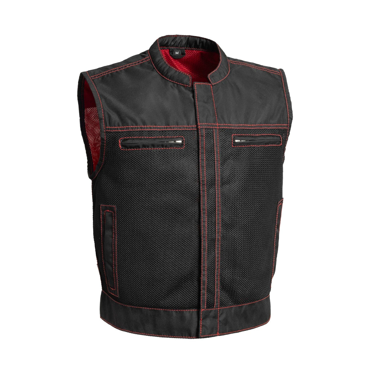 Lowrider Moto Mesh Men's Motorcycle Vest Men's Moto Mesh Vest Vests Black Red S