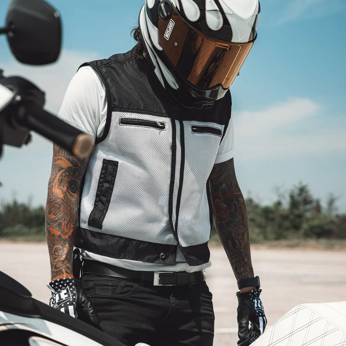 Lowrider Moto Mesh Men's Motorcycle Vest Men's Moto Mesh Vest Vests