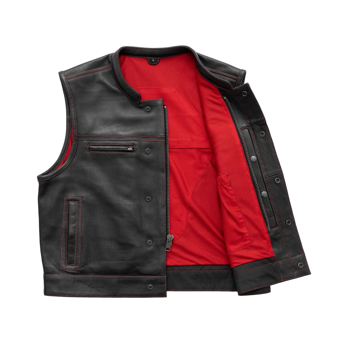 Lowrider Perforated Men's Leather Vest Men's Perforated Leather Vest Vests