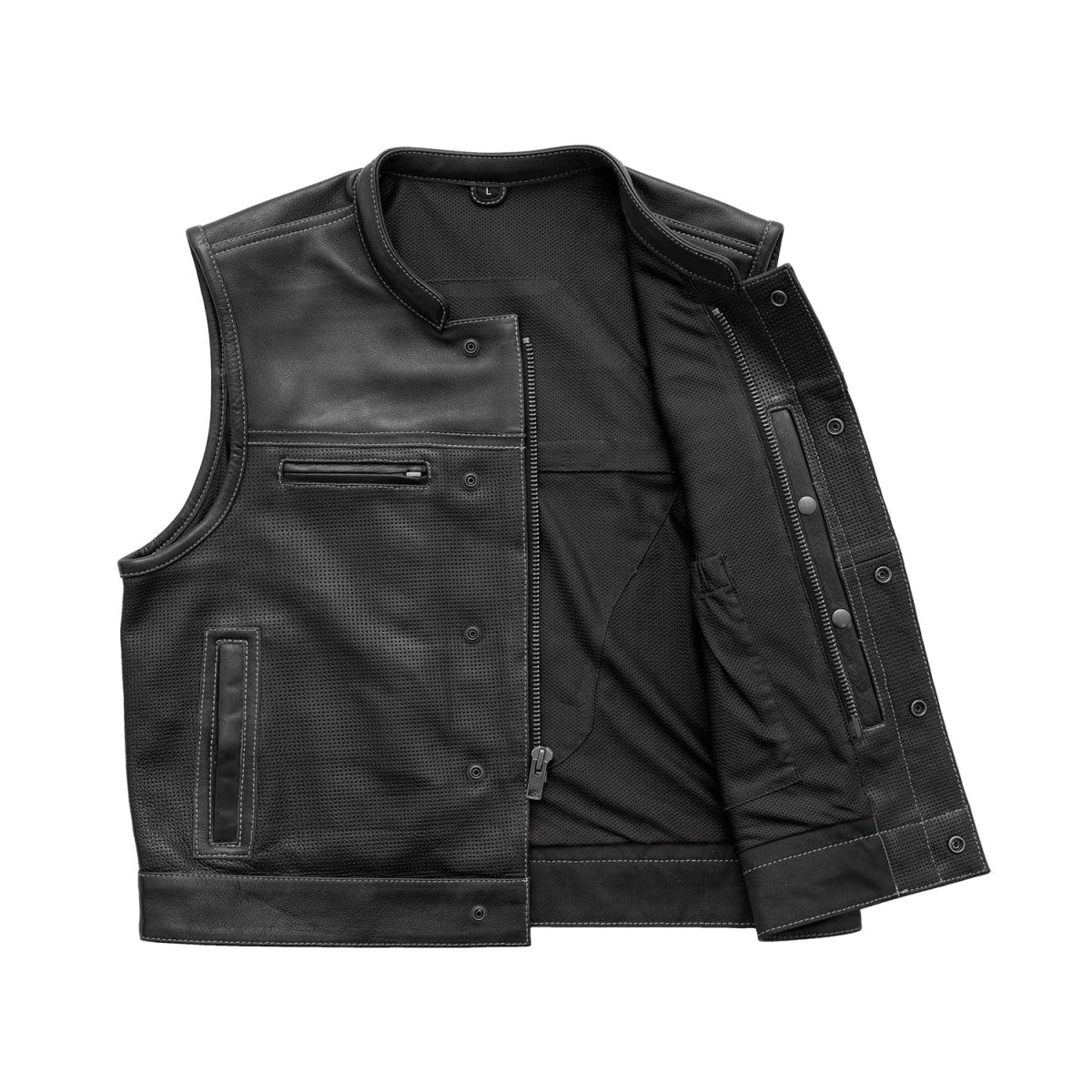 Lowrider Perforated Men's Leather Vest Men's Perforated Leather Vest Vests
