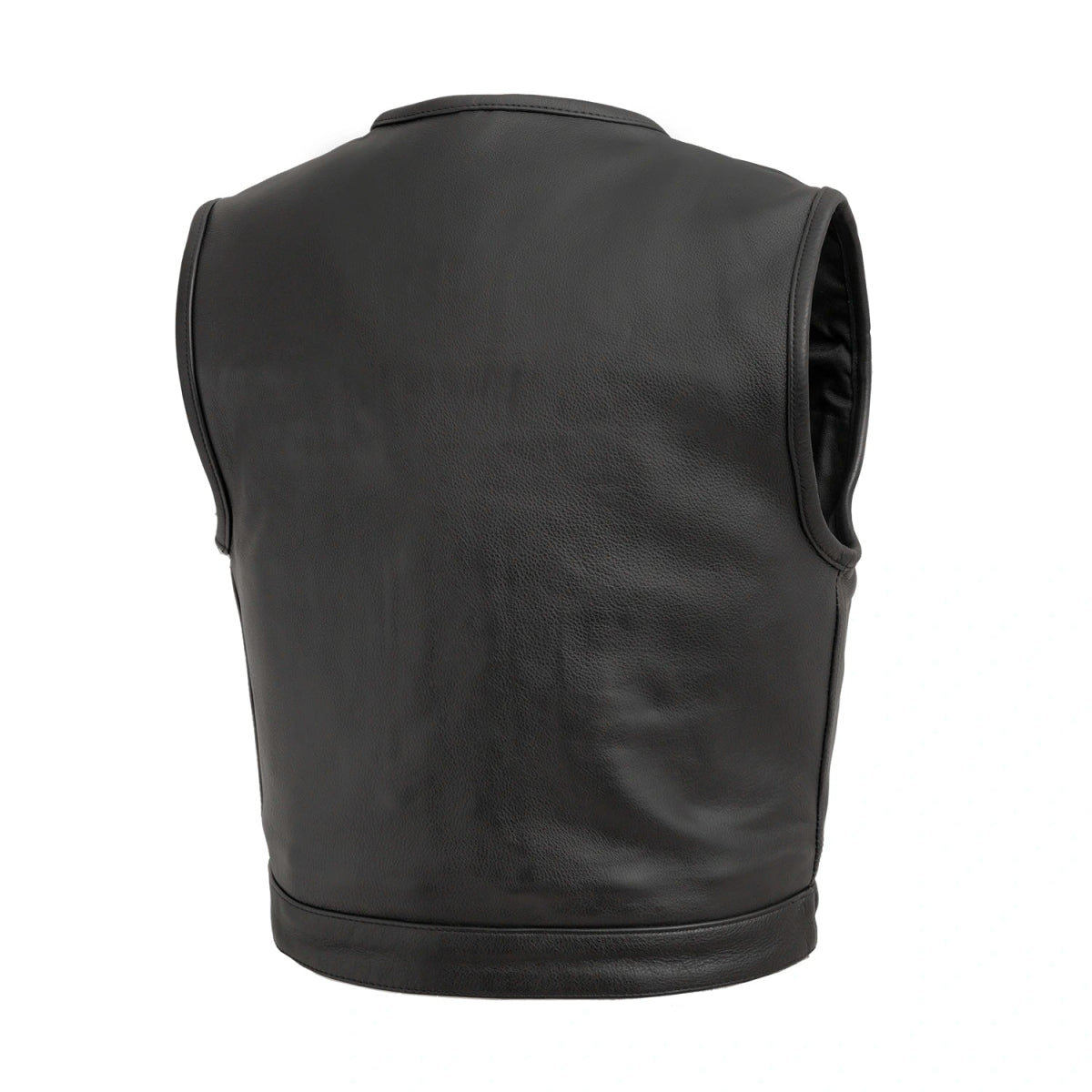 Lowside Men's Motorcycle Leather Vest Cognac Men's Leather Vest Vests