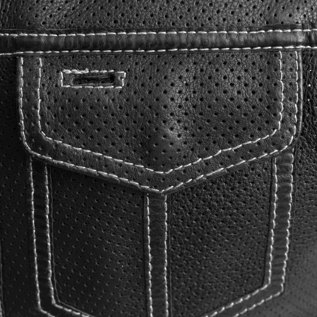 Lowside Men's Perforated Motorcycle Leather Vest Men's Perforated Leather Vest Vests