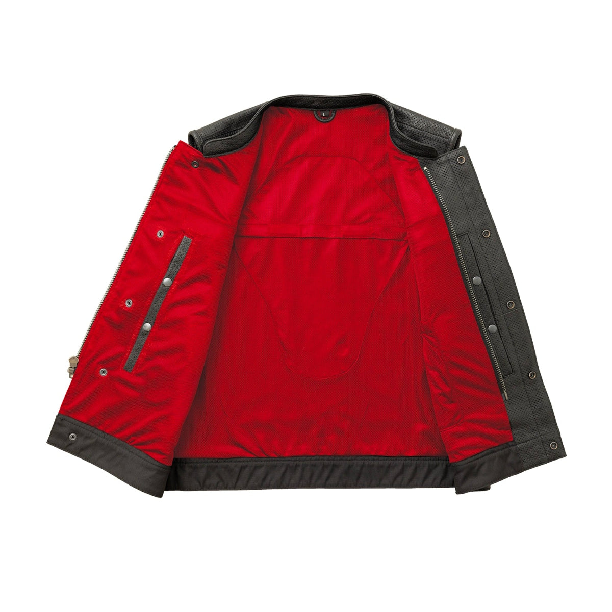 Lowside Men's Perforated Motorcycle Leather Vest Men's Perforated Leather Vest Vests