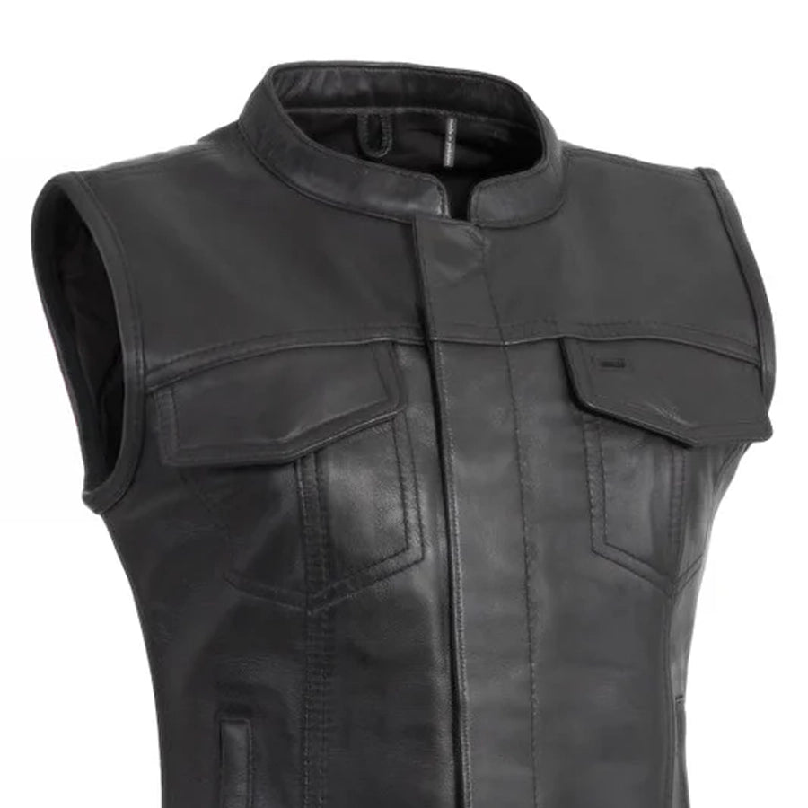 Ludlow Women's Motorcycle Leather Vest Women's Leather Vest Vests