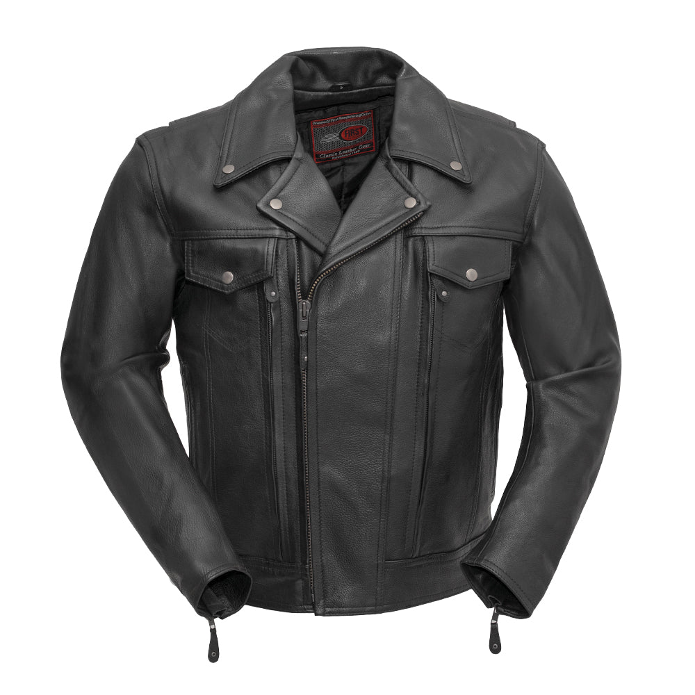 Mastermind Men's Motorcycle Leather Jacket Men's Leather Jacket Jackets Standard Black S