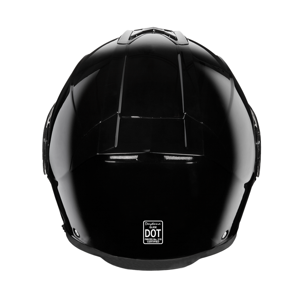 Daytona Glide Modular Motorcycle Helmet - DOT Approved, Bluetooth Ready, Dual Visor, Men/Women/Youth - Hi-Gloss Black GLIDE Daytona Helmets