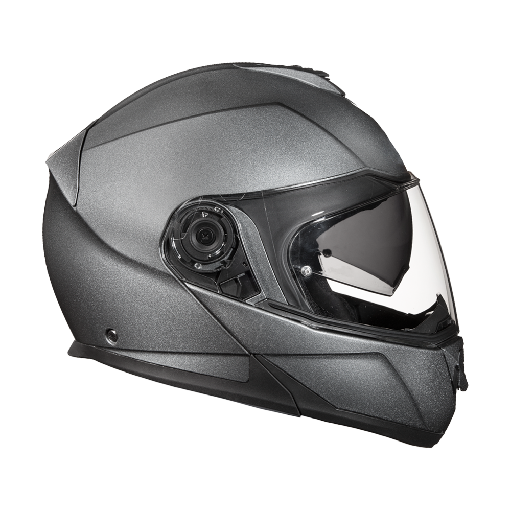 Daytona Glide Modular Motorcycle Helmet - DOT Approved, Bluetooth Ready, Dual Visor, Men/Women/Youth - Gun Metal Grey Metallic GLIDE Daytona Helmets