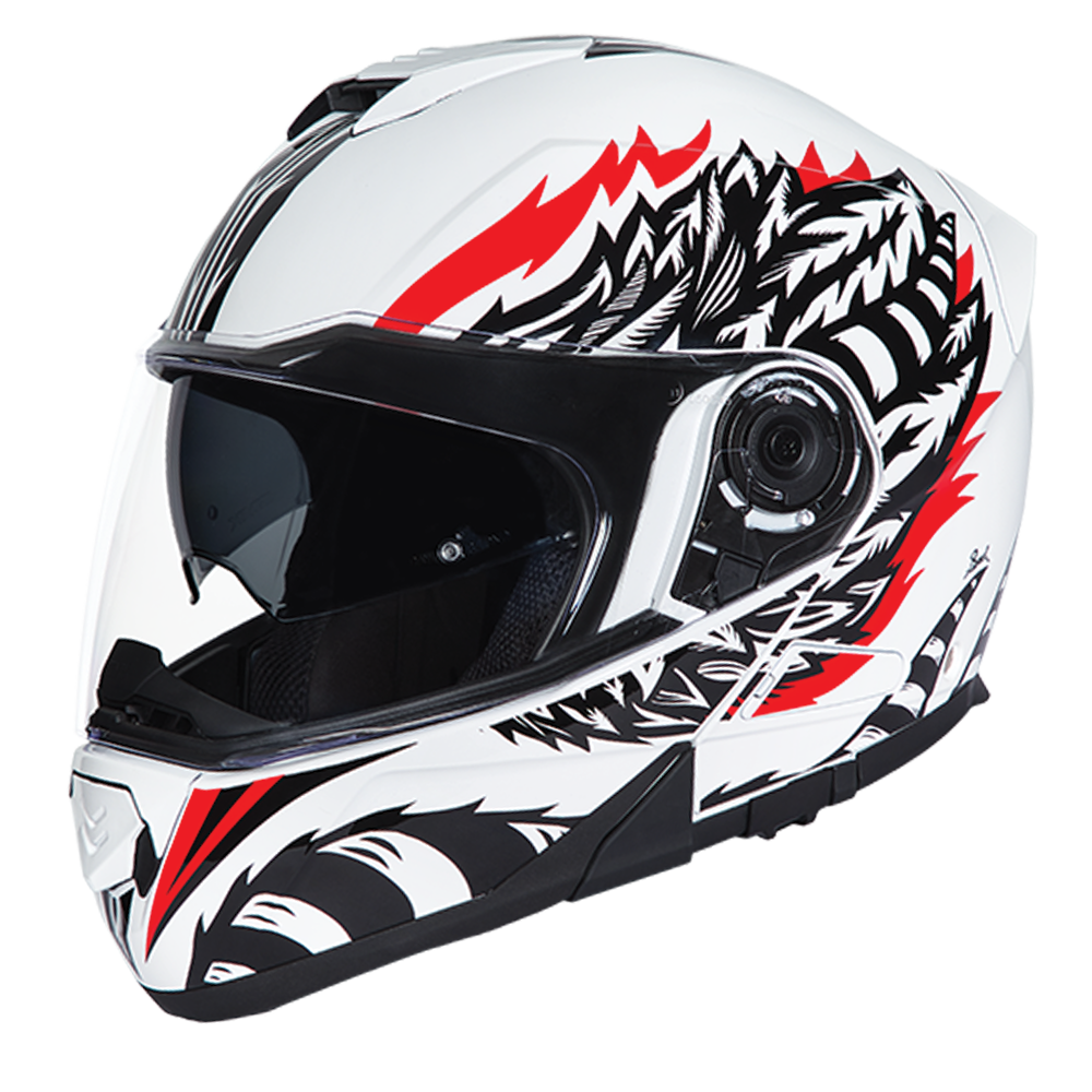 Daytona Glide Modular Motorcycle Helmet - DOT Approved, Bluetooth Ready, Dual Visor, Men/Women/Youth - W/ Phoenix GLIDE - GRAPHICS Daytona Helmets
