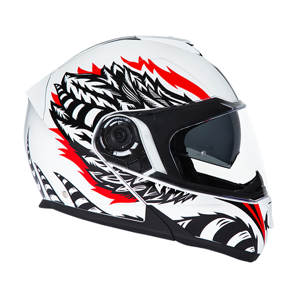 Daytona Glide Modular Motorcycle Helmet - DOT Approved, Bluetooth Ready, Dual Visor, Men/Women/Youth - W/ Phoenix GLIDE - GRAPHICS Daytona Helmets