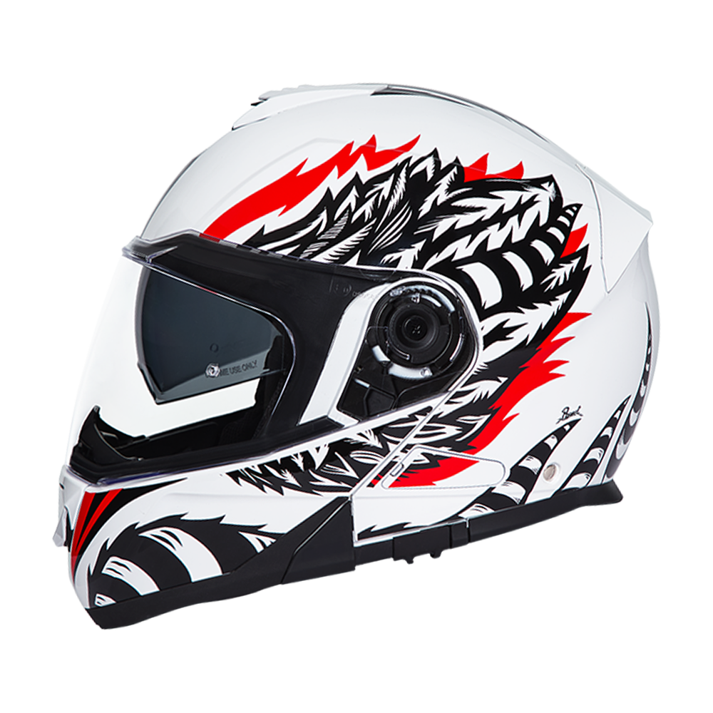 Daytona Glide Modular Motorcycle Helmet - DOT Approved, Bluetooth Ready, Dual Visor, Men/Women/Youth - W/ Phoenix GLIDE - GRAPHICS Daytona Helmets