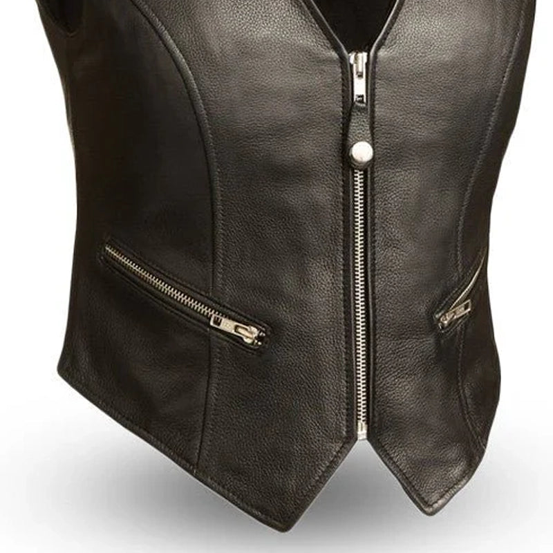 Montana Women's Motorcycle Leather Vest Women's Leather Vest Vests