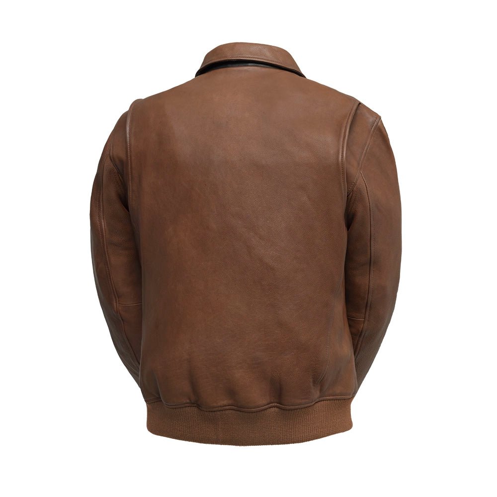 Moto Bomber - Men's Leather Jacket Cognac and Oxblood Men's Leather Jacket Jackets