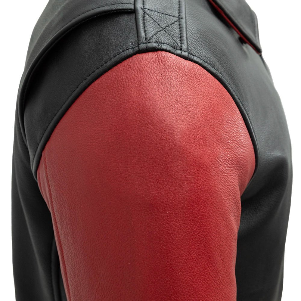 Moto Bomber Two Tone Men's Leather Jacket Men's Leather Jacket Jackets