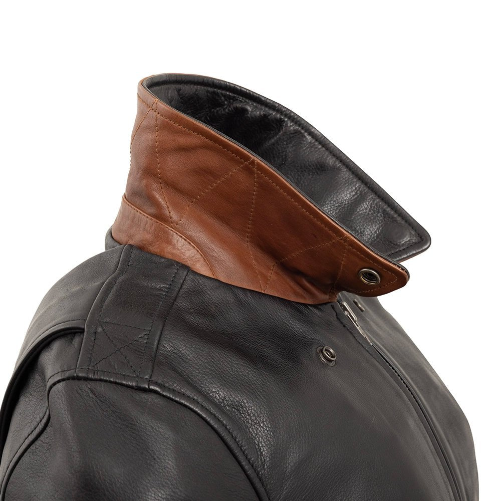 Nancy - Women's Moto Bomber Leather Jacket Women's Bomber Jacket First Manufacturing Company