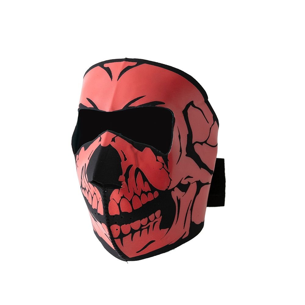 Neoprene Full Face Skull Riding Mask Face Mask Accessories Black & Red