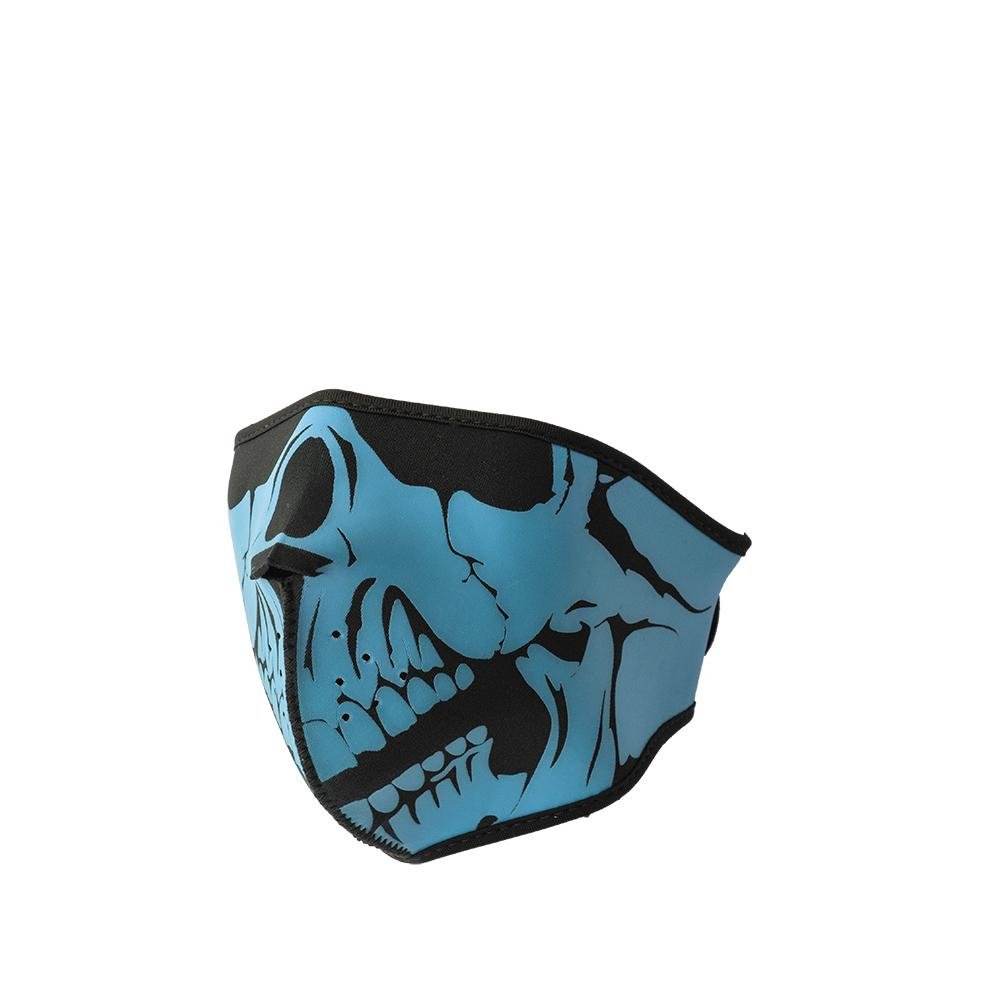 Neoprene Half Face Skull Riding Mask Face Mask Accessories Sky Blue & Black