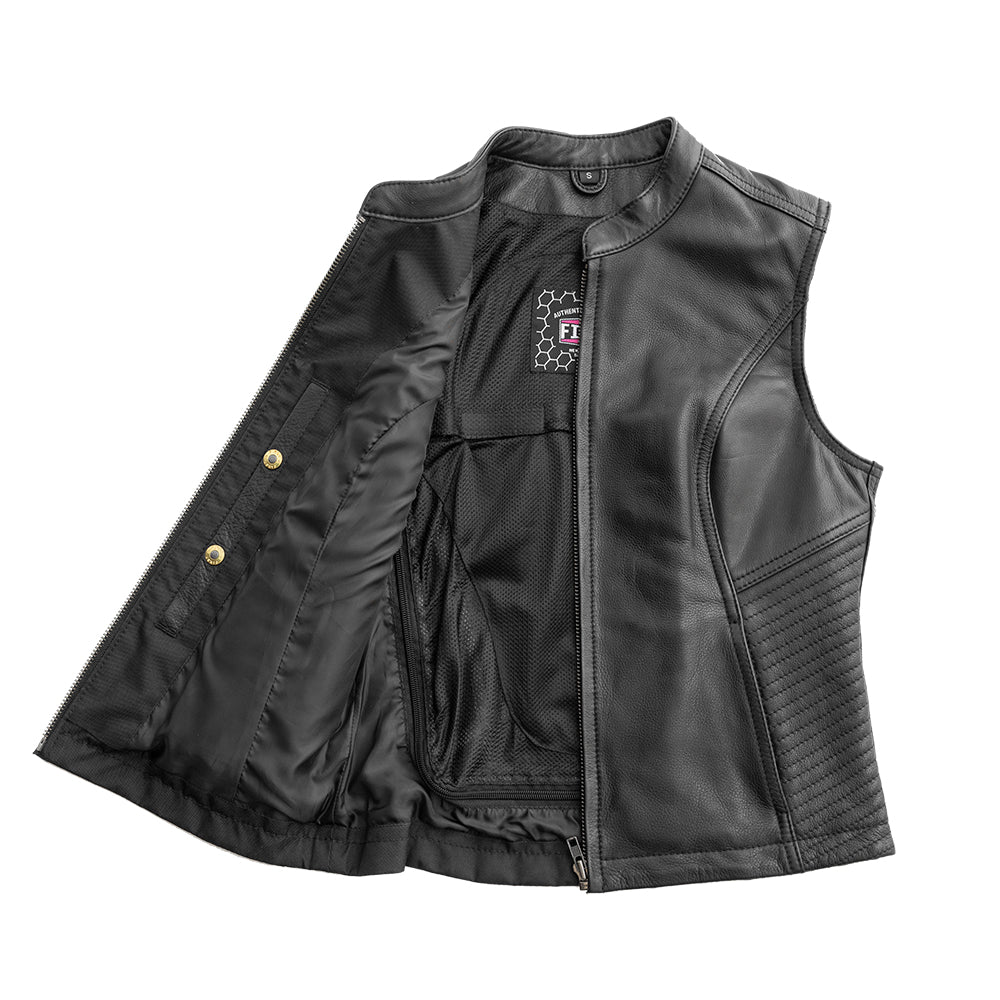 Nina Women's Motorcycle Leather Vest Women's Leather Vest Vests