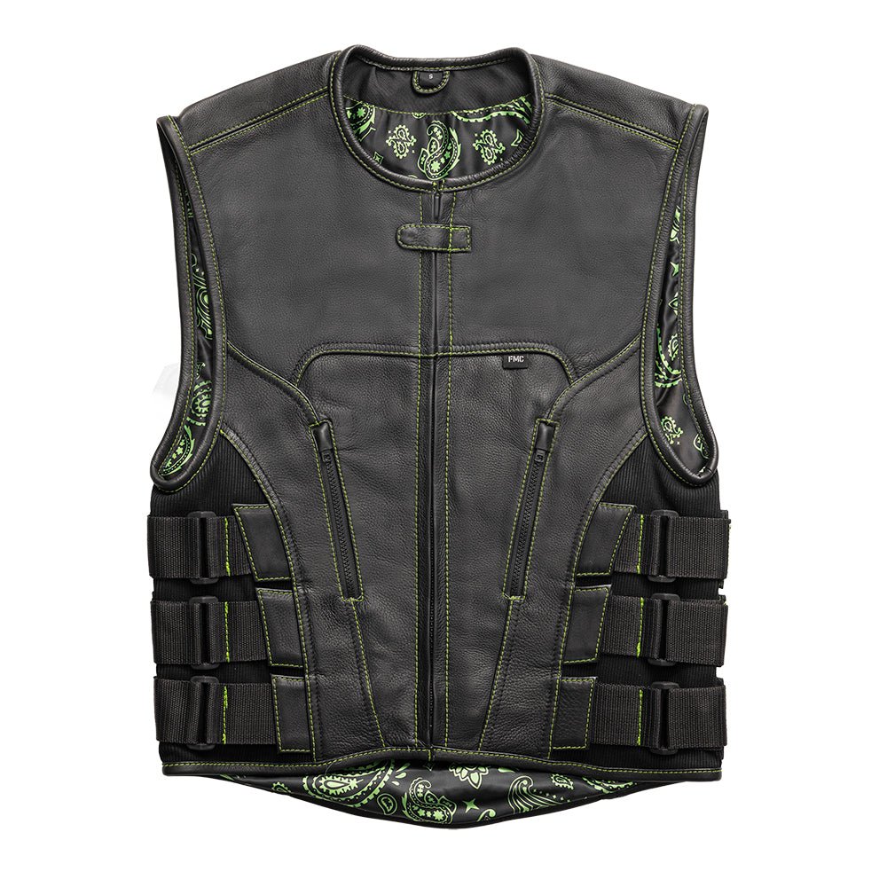 First Manufacturing メンズ SWATチーム風 ベスト (ブラック) L ブラック FIM645CSL-L　並行輸入品 Predator \u2013 Men\u0027s Swat Style Leather Vest (Limited Edition)