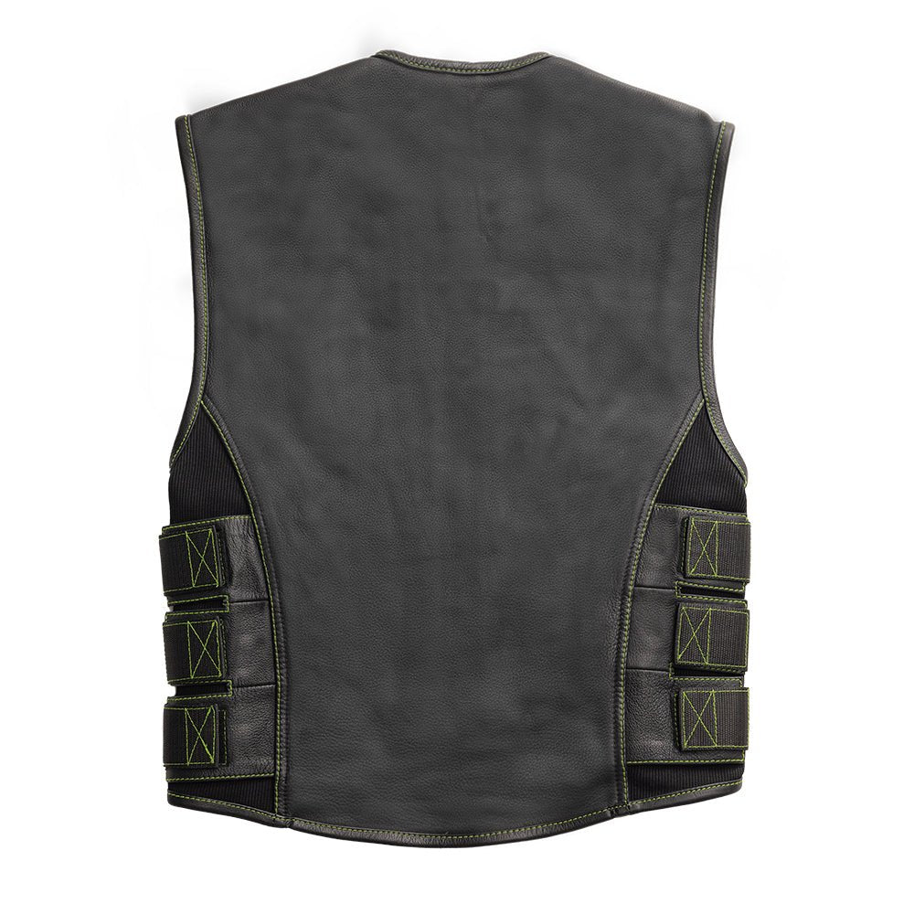 Ninja - Men's Swat Style Leather Motorcycle Vest - Limited Edition Factory Customs First Manufacturing Company