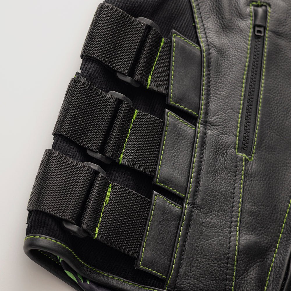 Ninja - Men's Swat Style Leather Motorcycle Vest - Limited Edition Factory Customs First Manufacturing Company