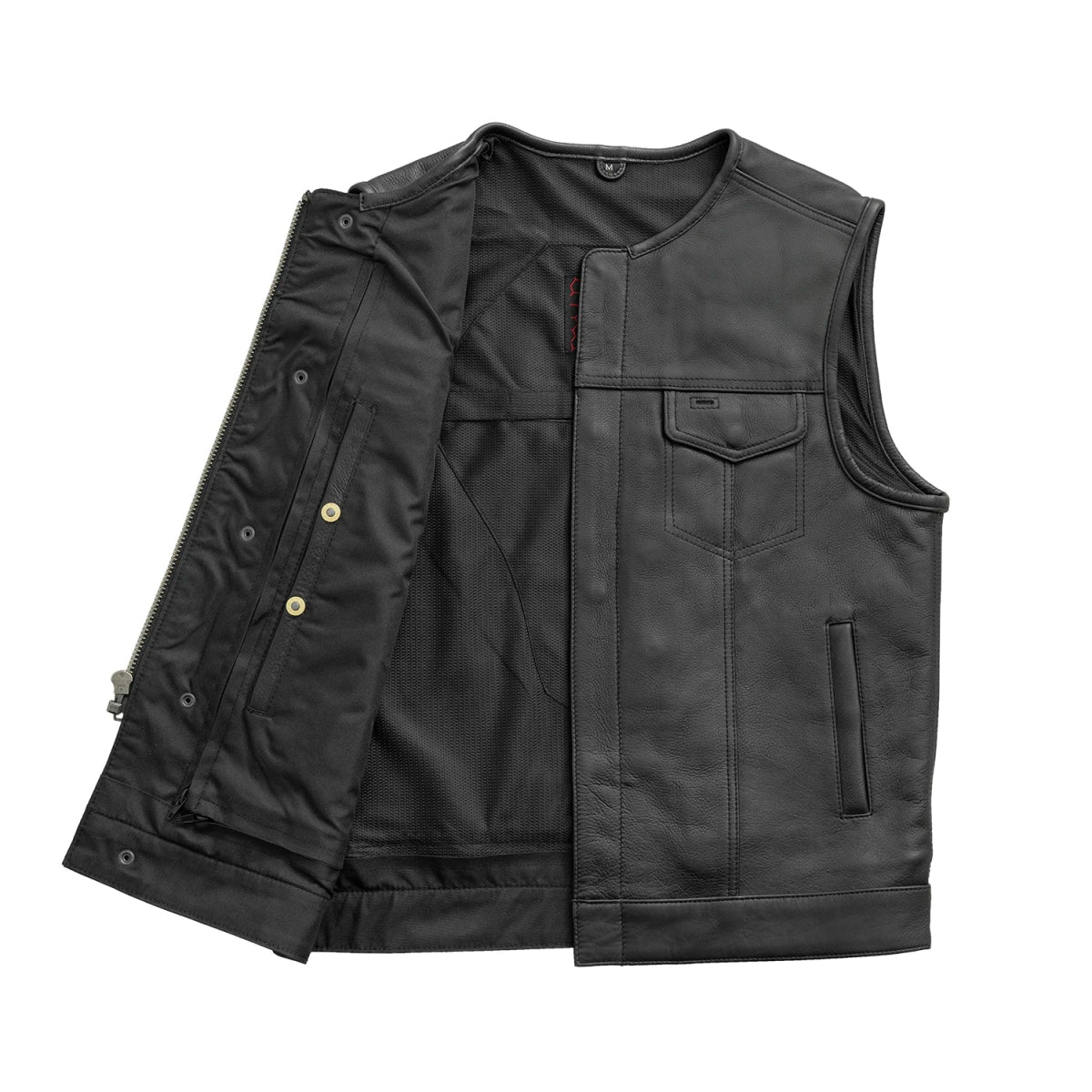No Rival - Men's Motorcycle Leather Vest Men's Leather Vest Vests
