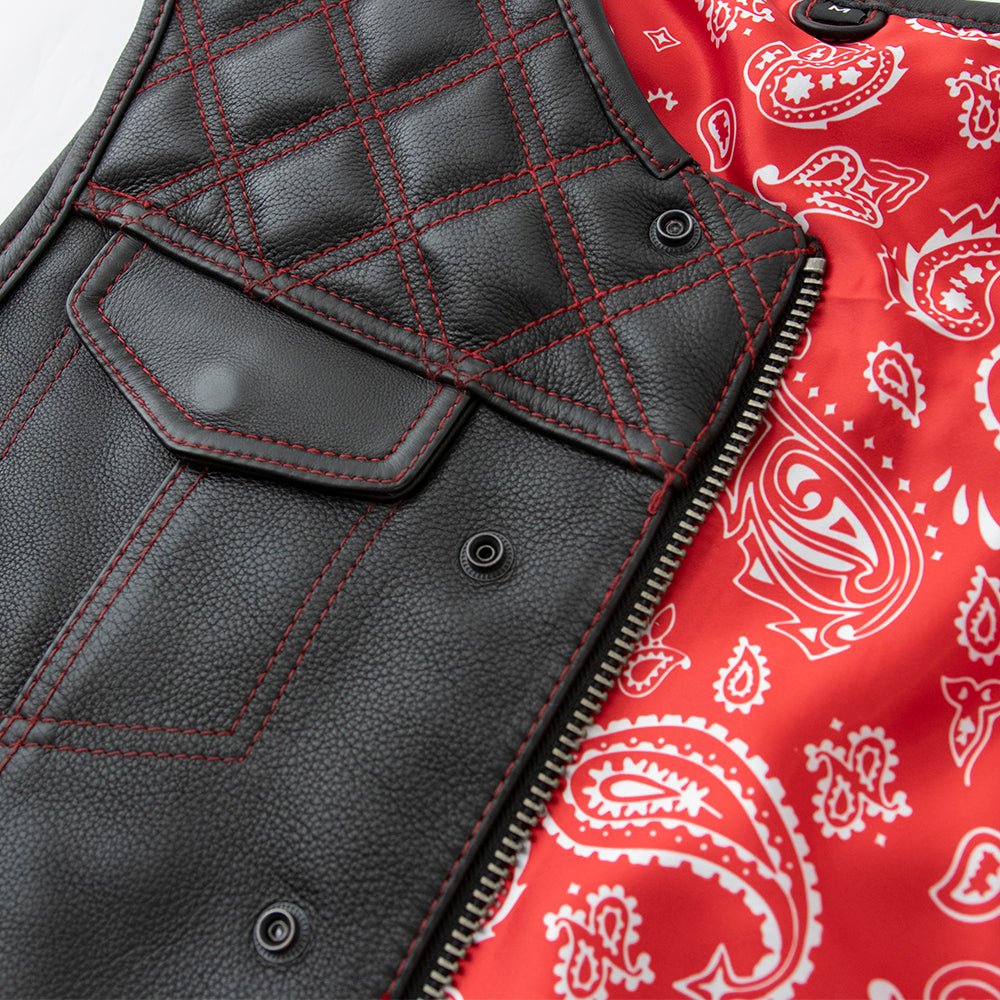 Nova - Men's Leather Lowside Vest - Limited Edition Factory Customs First Manufacturing Company