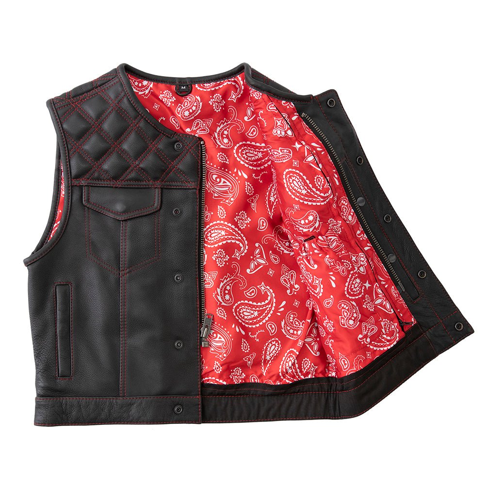 Nova - Men's Leather Lowside Vest - Limited Edition Factory Customs First Manufacturing Company